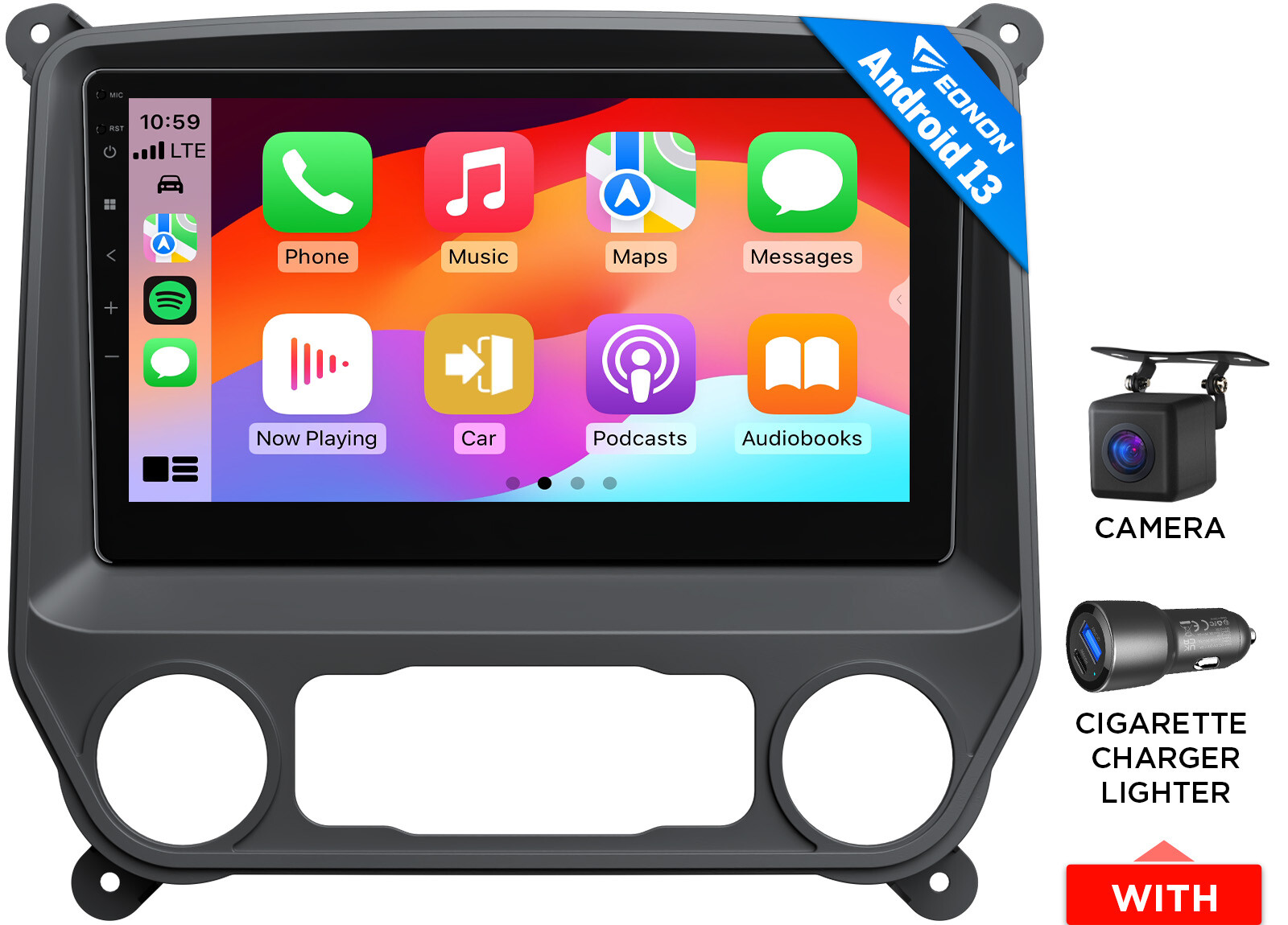 Android 13 10.1" Car Stereo GPS CarPlay For Chevy Silverado GMC Sierra 2014-2018