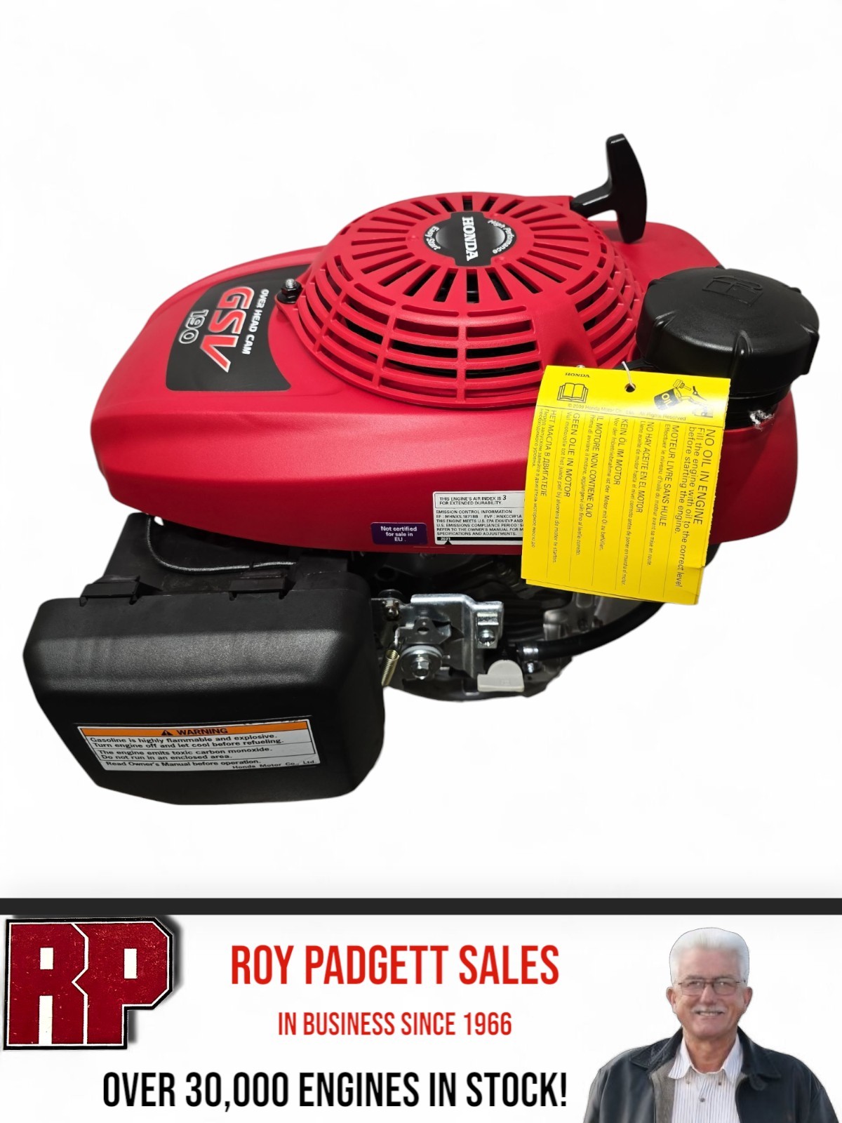 GSV 190 Honda 5.1HP Over Head Cam Motor 7/8" x 3" Vertical Shaft Engine