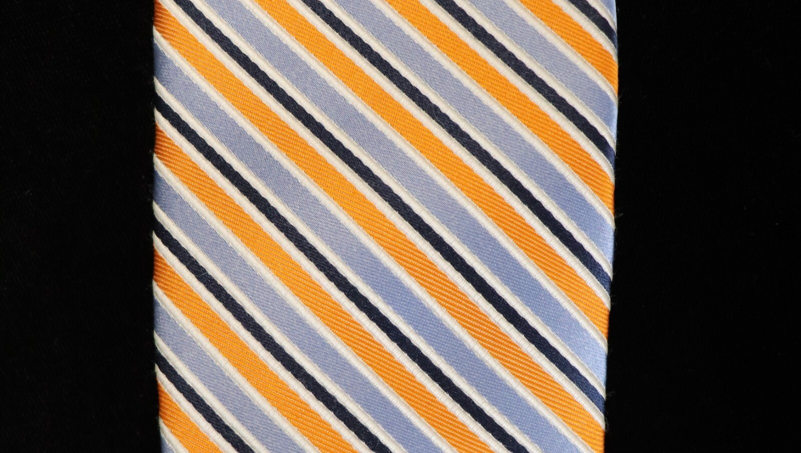 Class Club Boy's Adjustable Tie Zipper Bluish Purple Orange Black 100% Silk