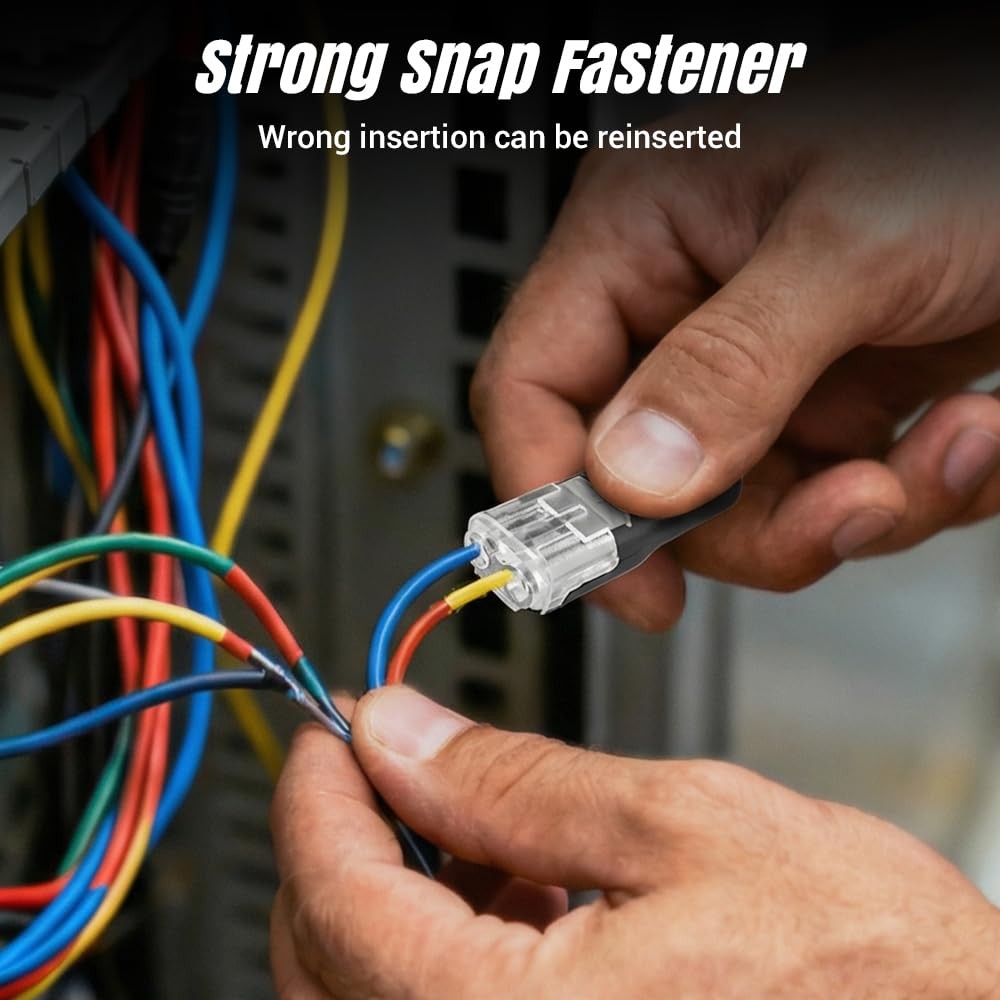 Double-Wire Plug-in Connector, Cable Clamp with Locking Buckle, 20/50 Pack