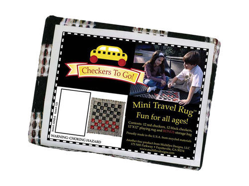 Mini Checkers Travel Rug Set w/ Storage Bag Made USA Toy NEW For All Ages