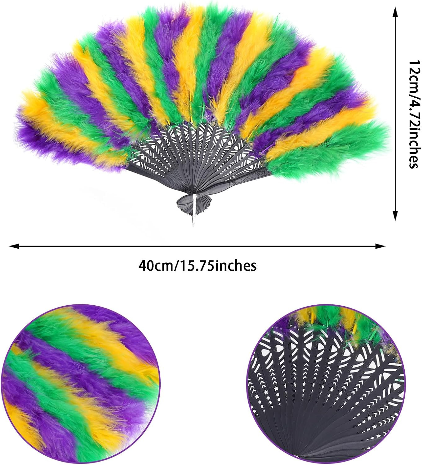 Mardi Gras Feather Boa with Fan Feather Boa for Women for Mardi Gras Theme Pa...