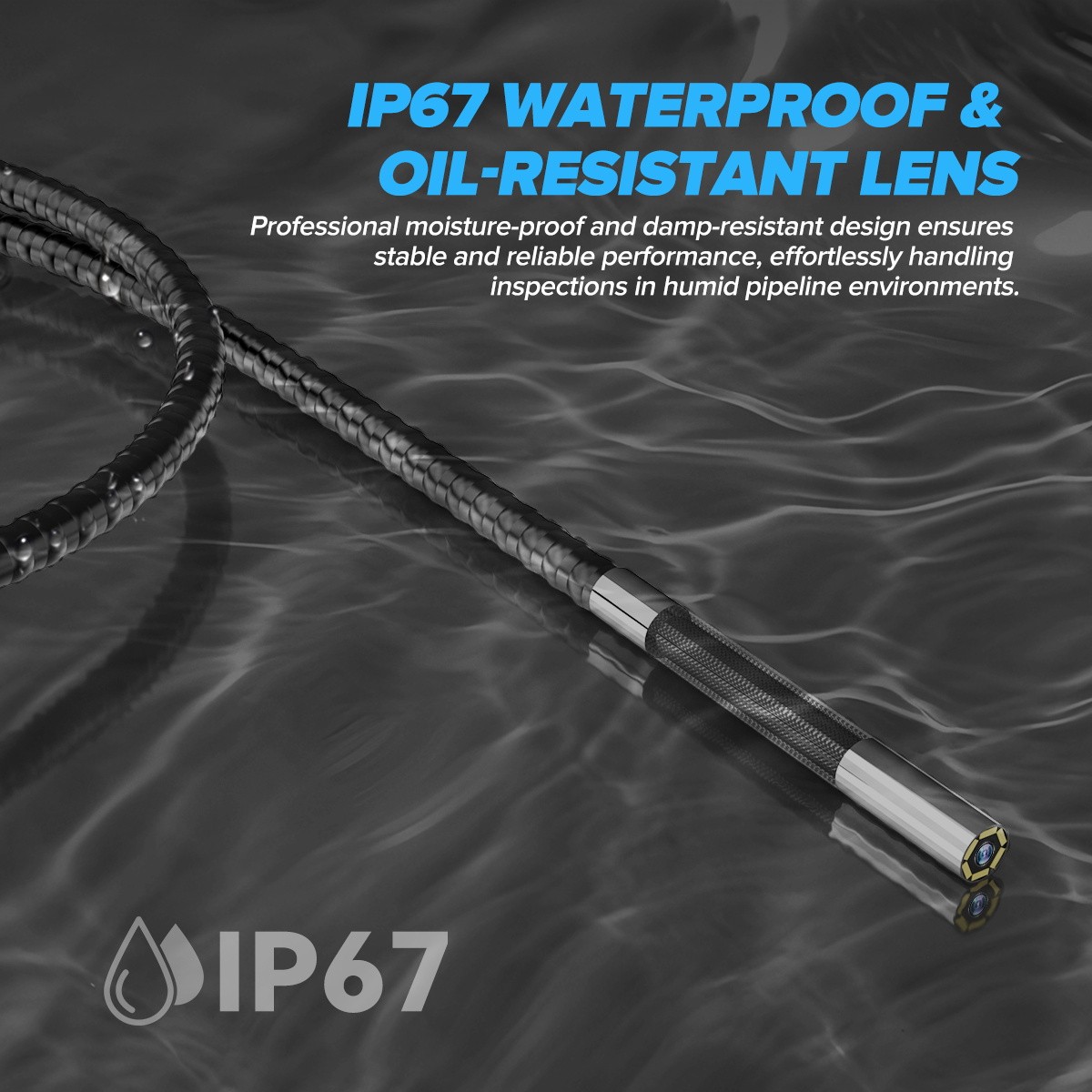 4 Way 360° Articulating Borescope Industrial Endoscope Camera Detachable Screen