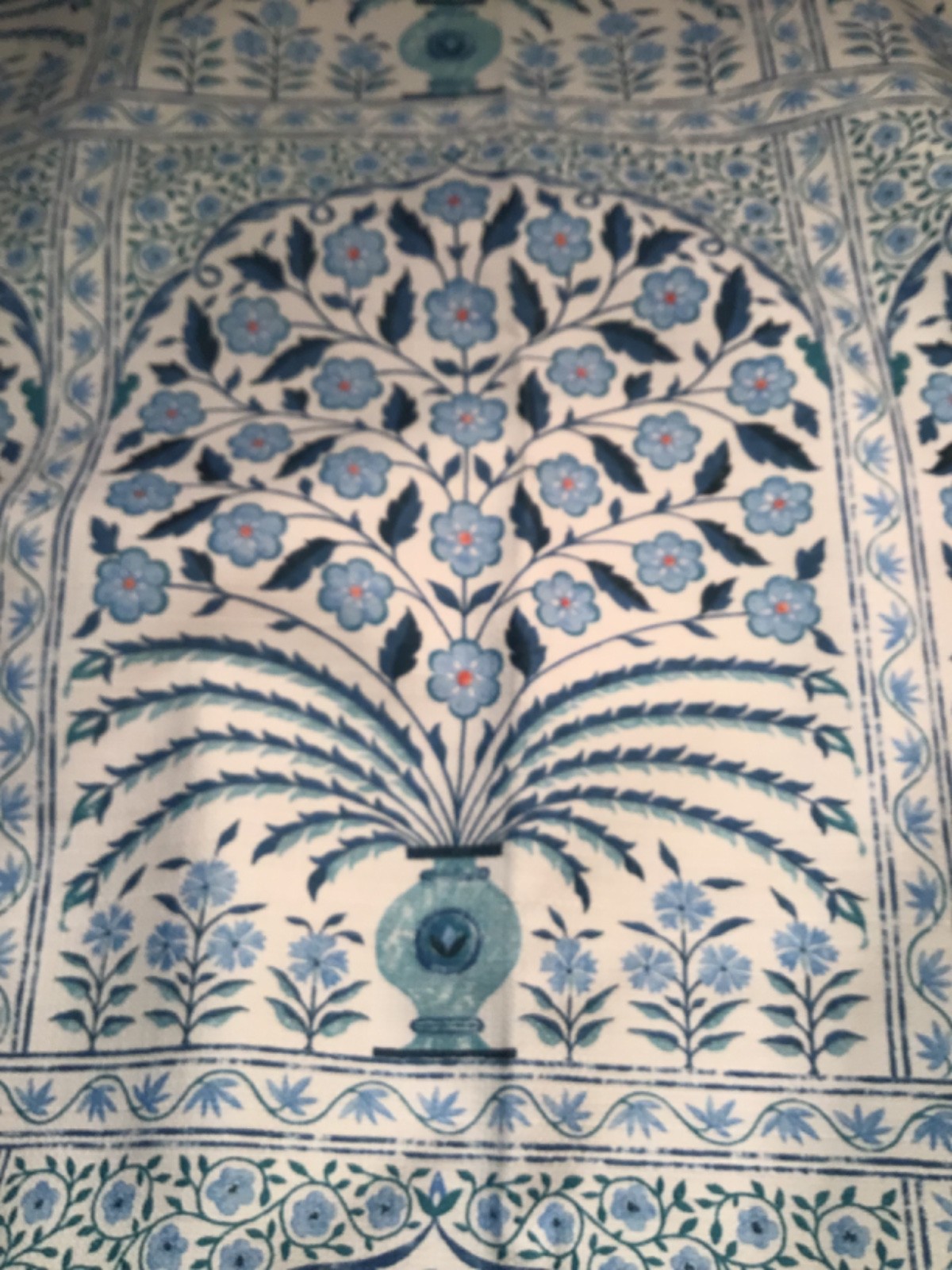 P/KAUFMAN window Curtain Panels 50 x 96 Drapes 2 pc Set Floral Foliage Tile