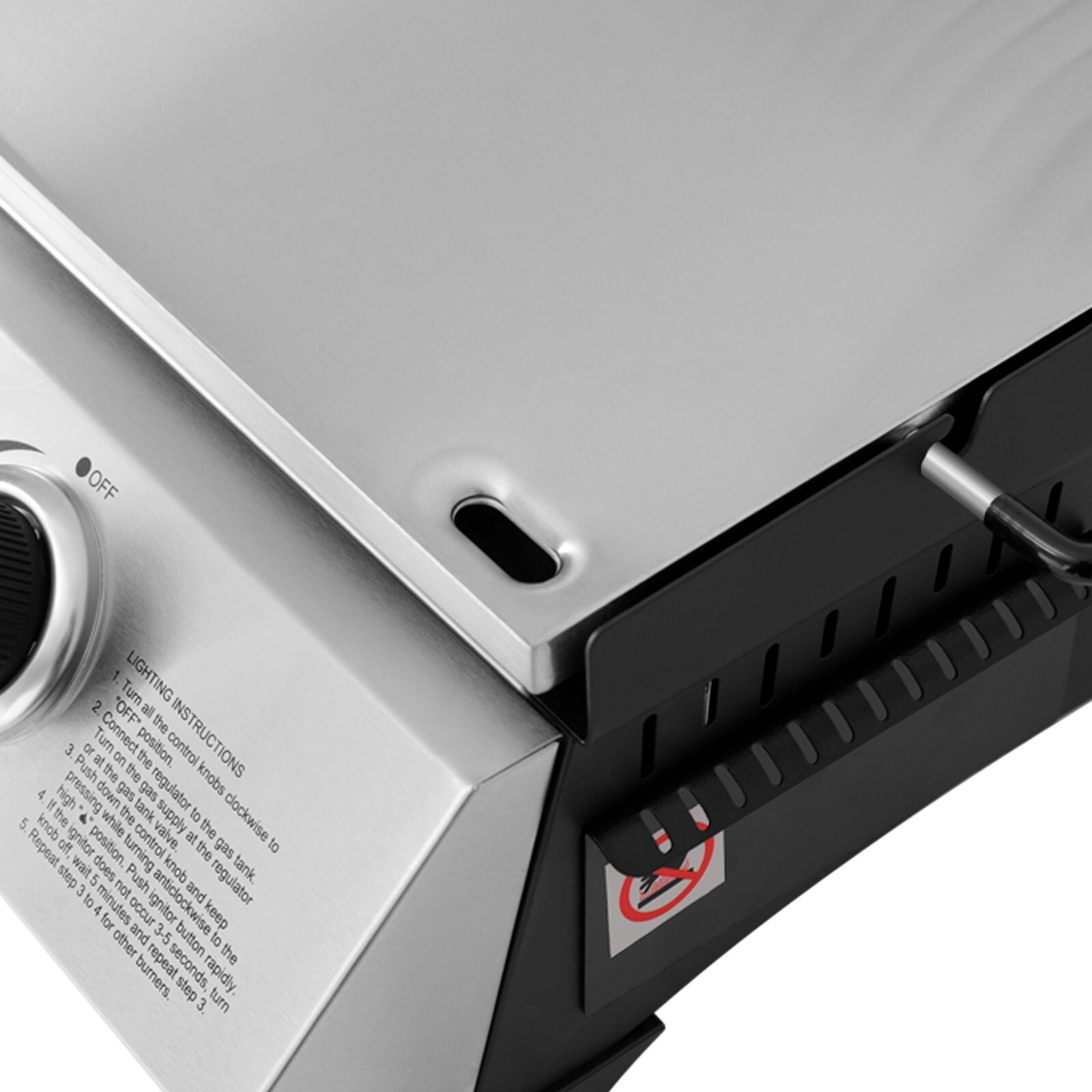 Royal Gourmet 24-Inch Tabletop Propane Griddle w/ Warming Rack & Two Handles