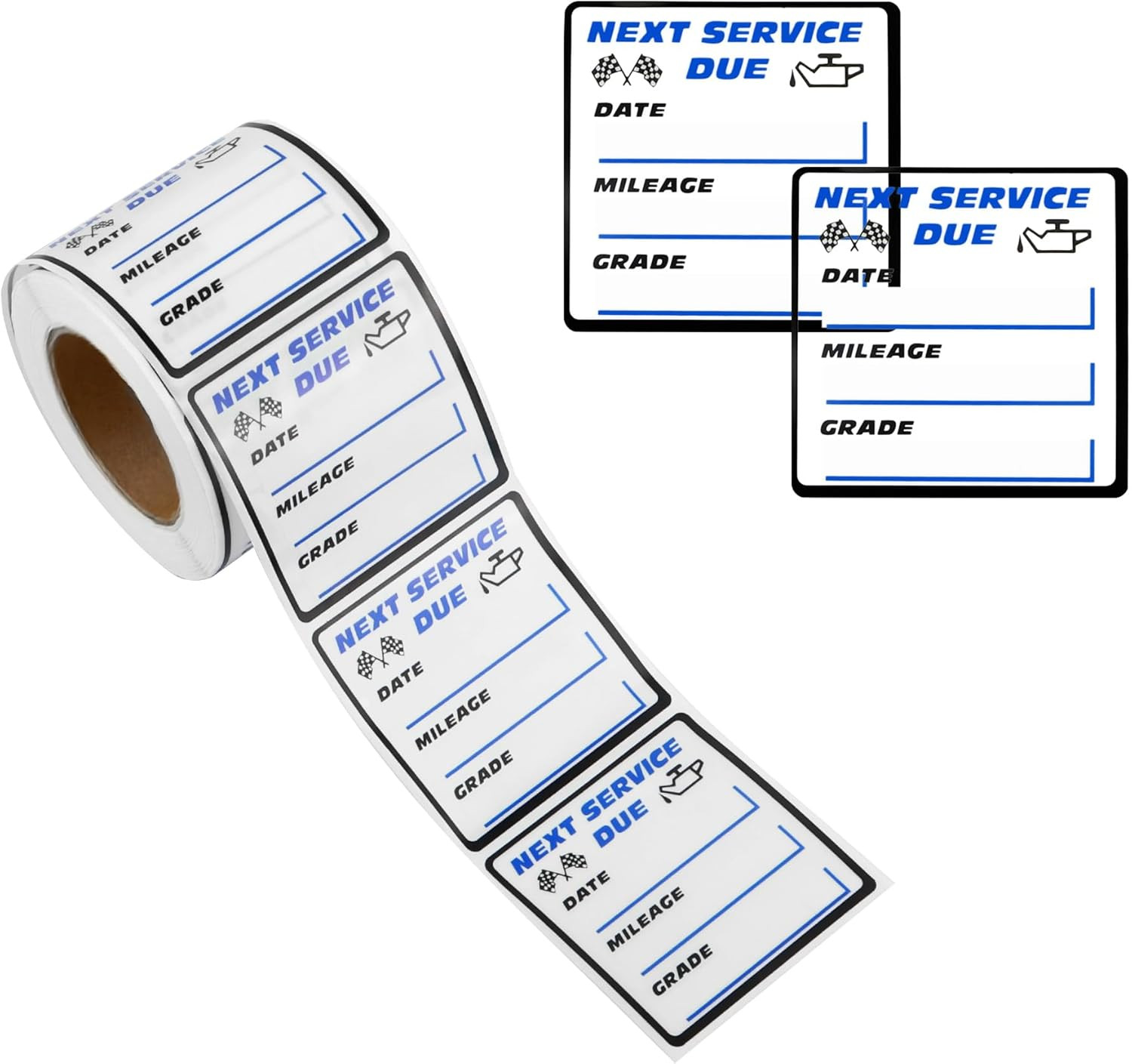 300PCS Car Oil Change Stickers 2x2 Removable Vinyl Next Service Due Labels *NEW*