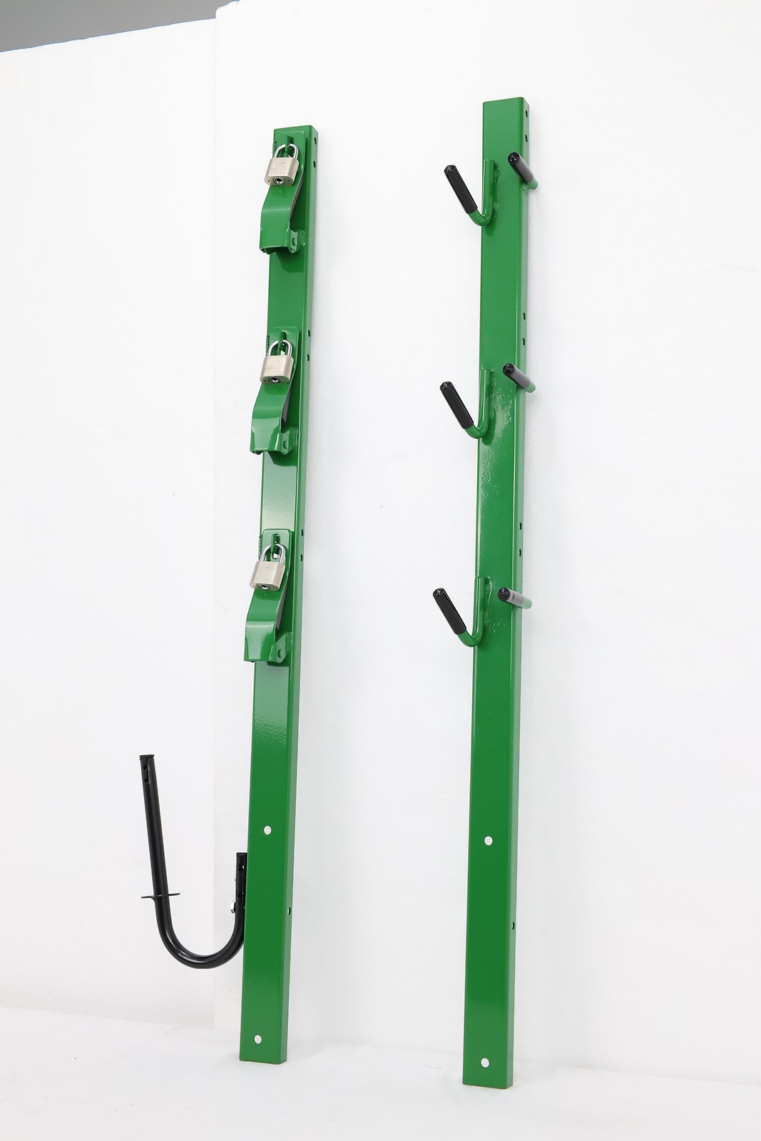 GREEN 3 Place Weedeater Trimmer Racks For OPEN Landscape Truck&Trailer w/ Lock