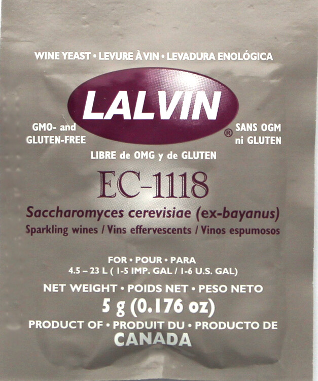 Lalvin EC-1118 Yeast by Lallemand Inc - PACK OF 2