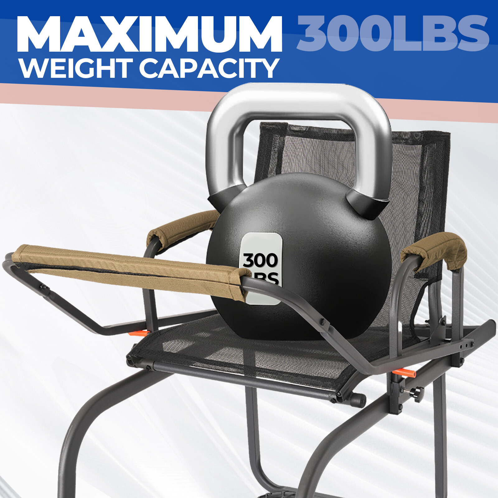 Steel Hunting Ladder Tree Stand Tree Step 1 Person Powder Coated w/ Harness