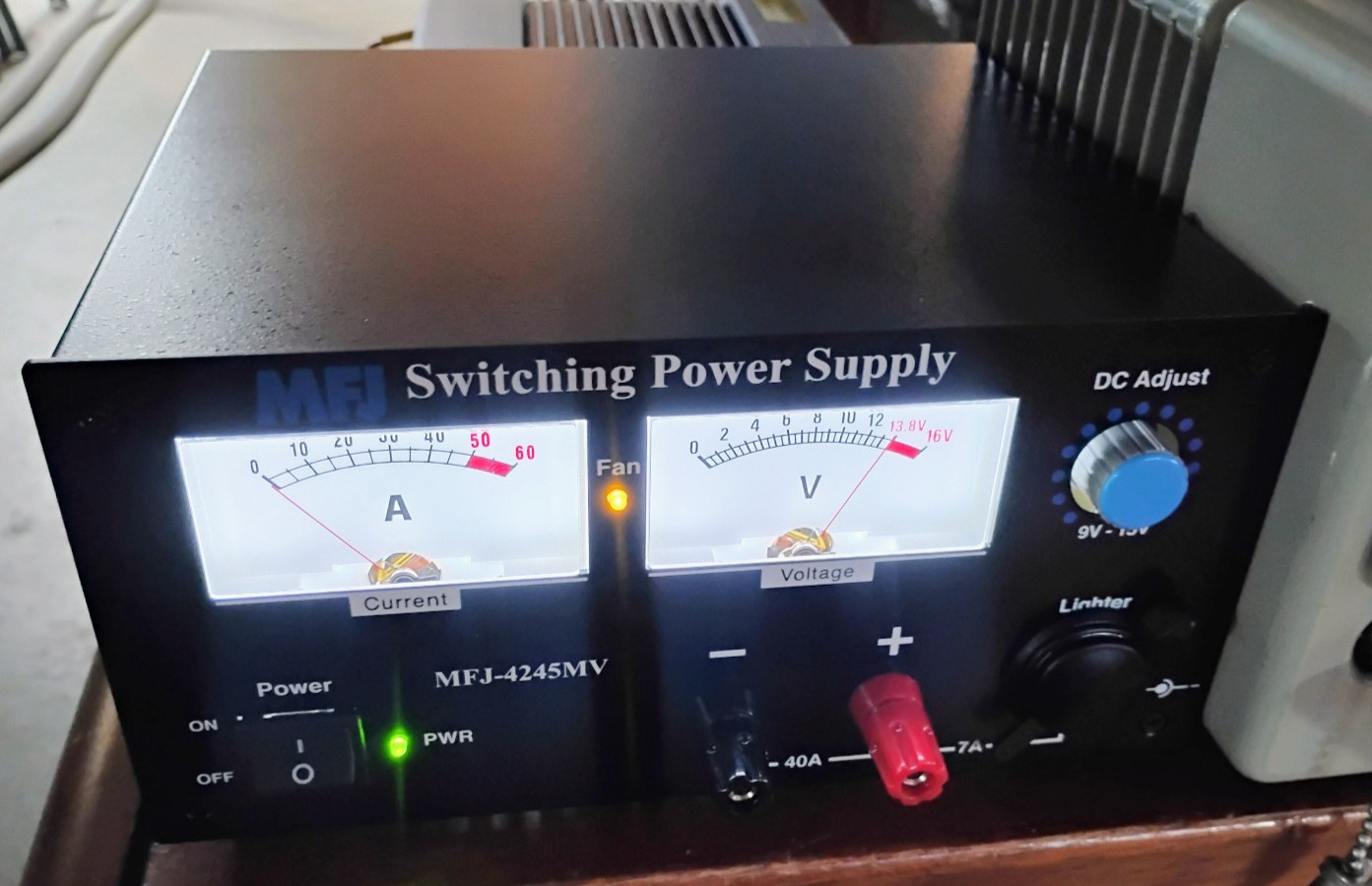 MFJ Switching Power Supply Model MFJ-4245MV. 40Amp Continuous, 45A Surge Supply.