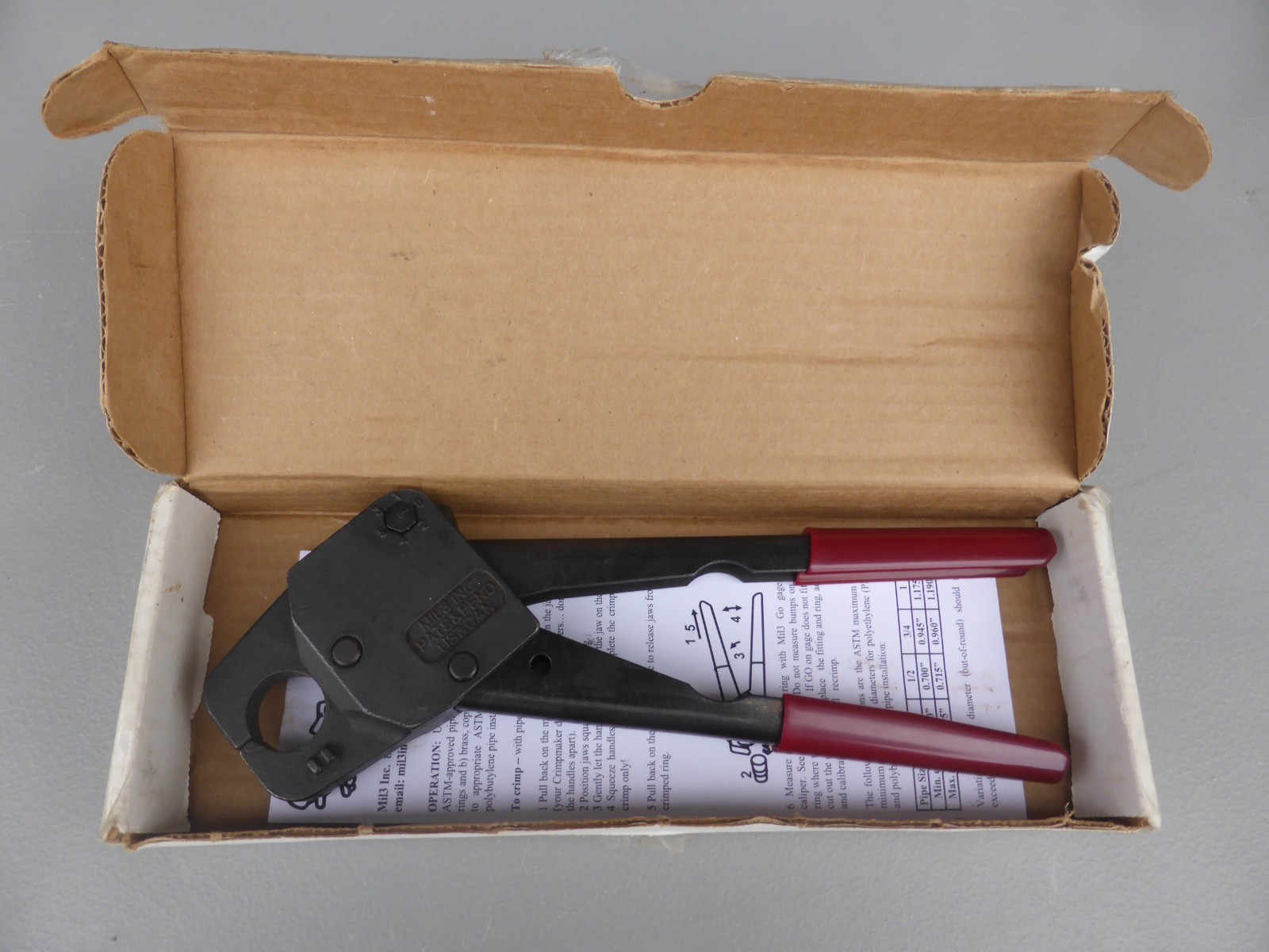 MIL-3 inc 3/4" PEX Compact Crimp Tool CrimpMaker Made in USA