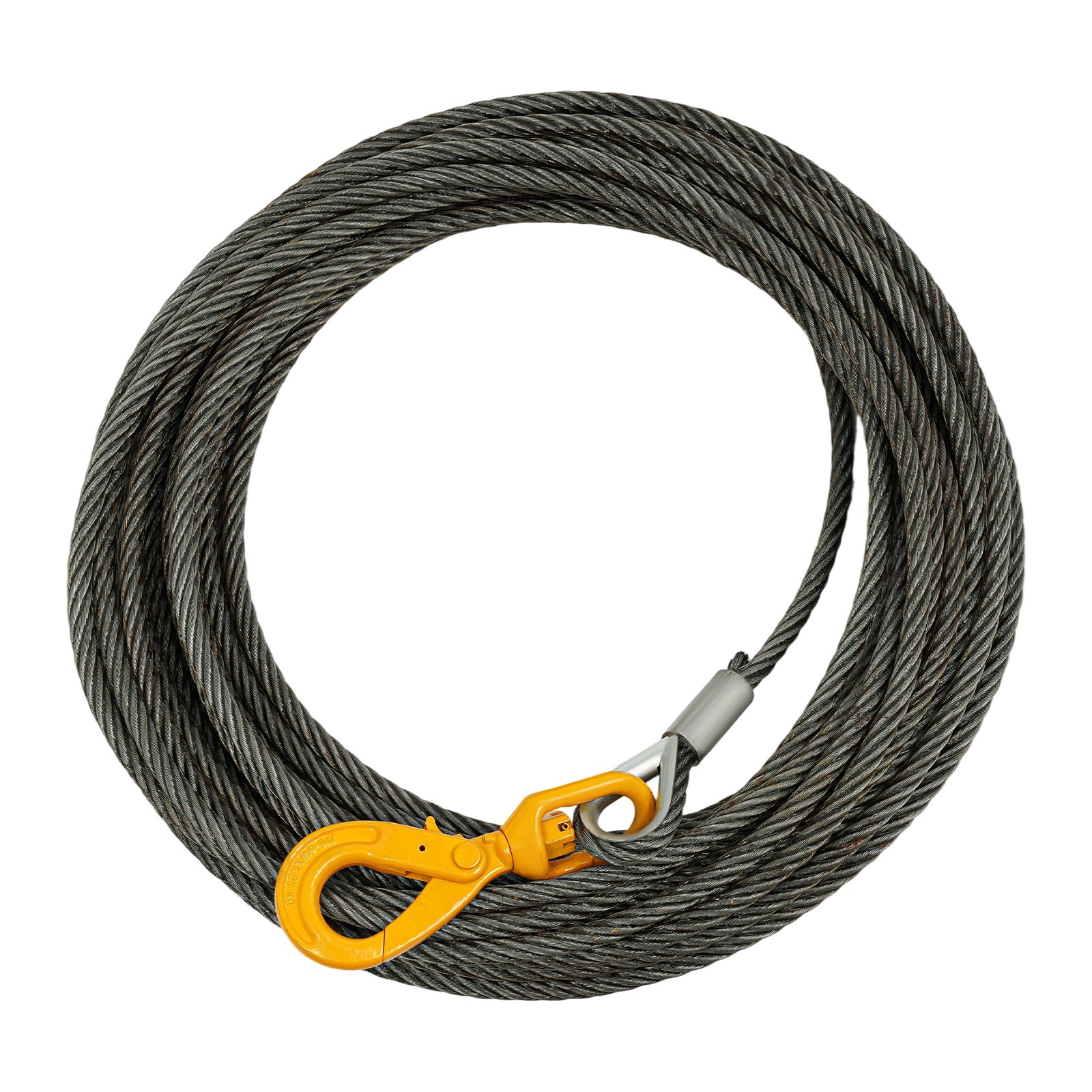 9/16in*100FT Steel Winch Cable Wire Rope w/ Swivel Self-locking Hook 4409.25 lbs