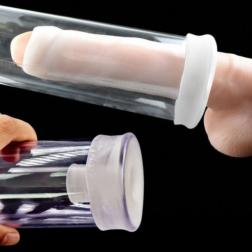2PCS Set Penis Silicone Sleeve for Extender Stretcher Max Vacuum Enlargement USA