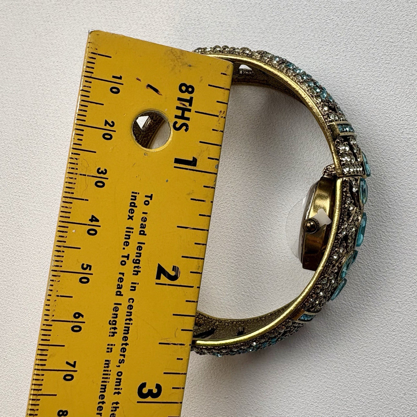 Vintage Heidi Daus Hidden Watch Swarovski Hinged Bangle Bracelet B10258