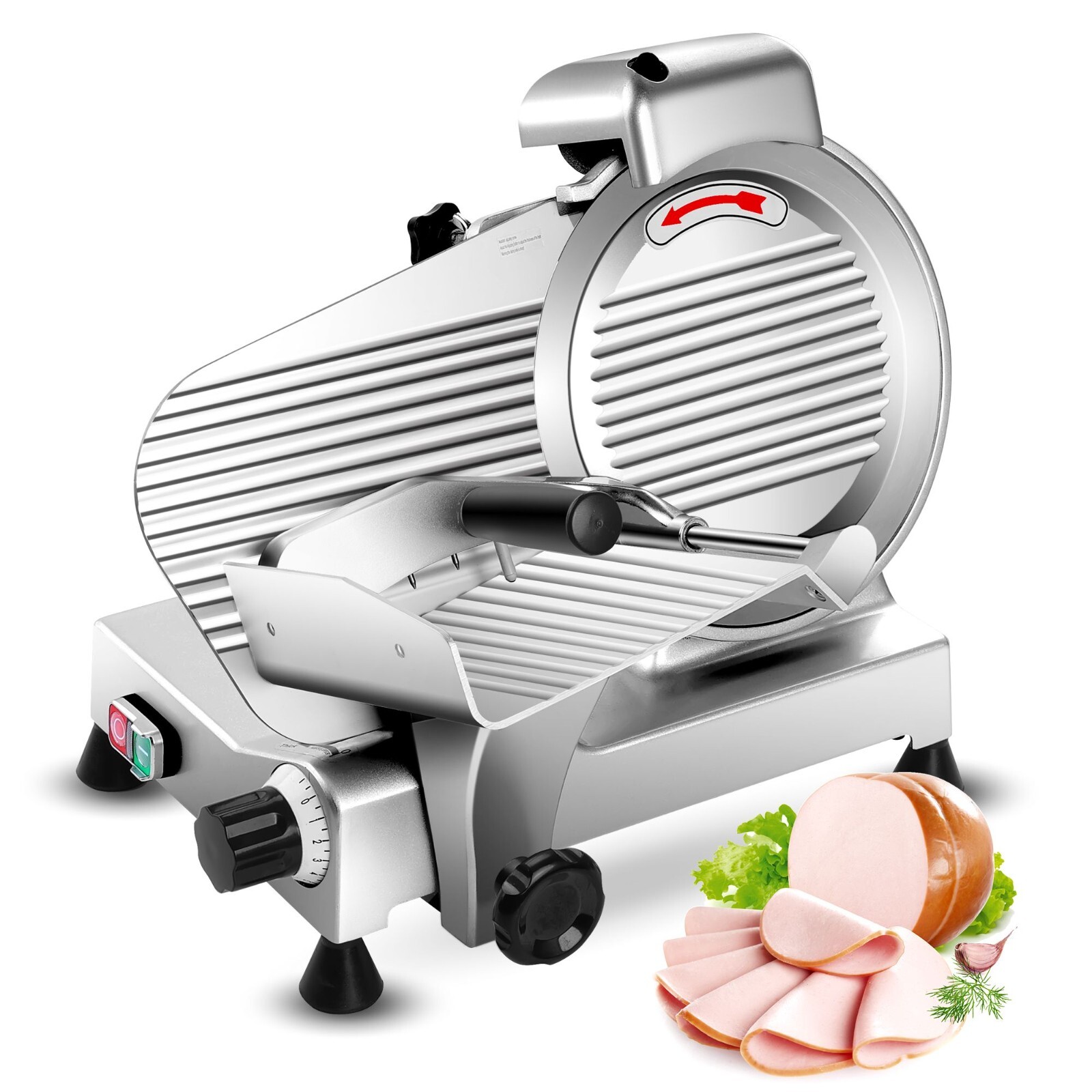 Commercial 10" Electric Meat Slicer 240W Steel Blade Frozen Meat Cheese Slicer