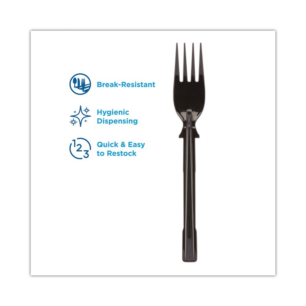 Dixie DUSSPF5 SmartStock Dispensing System Plastic Fork - Black (960/Carton) New
