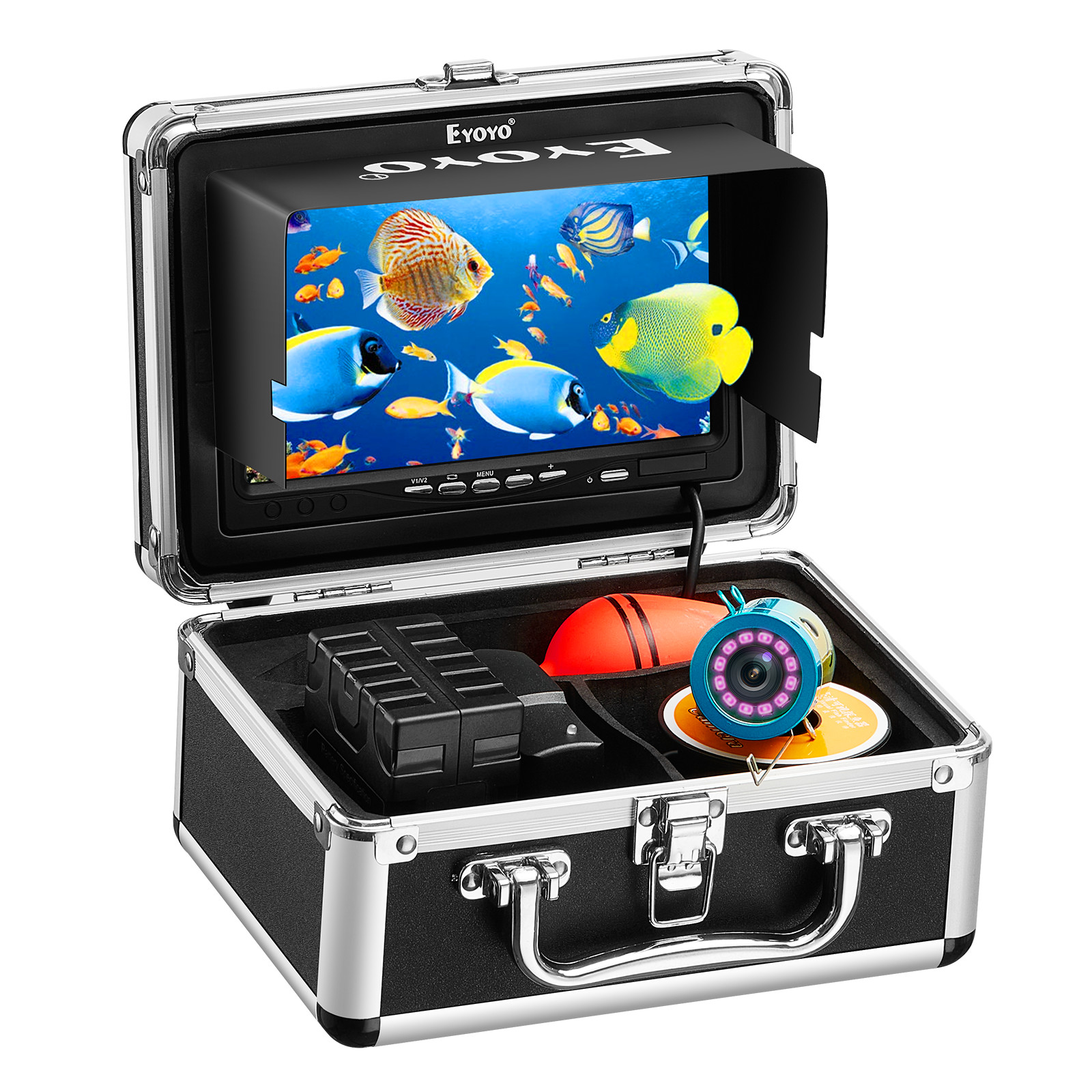 Used-Eyoyo 30M Underwater Fishing Camera,1000TVL Camera, 7'' Monitor Fish Finder
