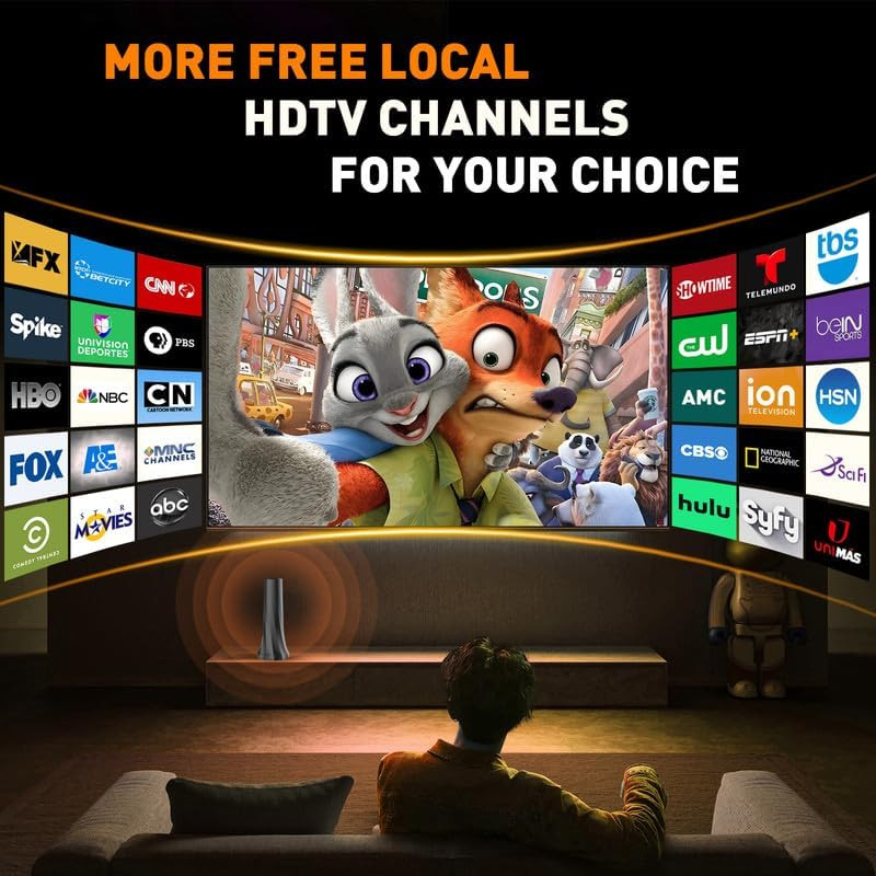 TV Antenna for Smart TV Without Cable with 560+ Miles Coverage Range,Amplified S