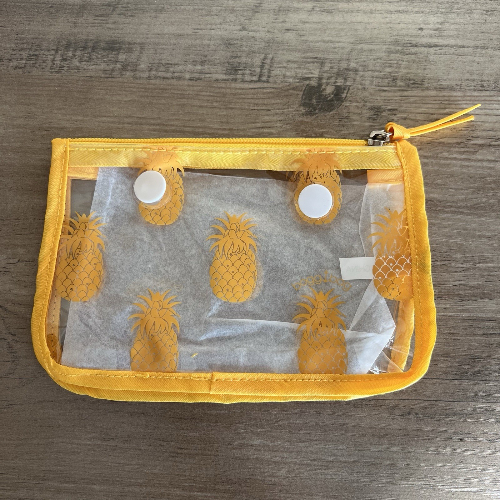 Bogg Bag Pineapple Insert Pouches 2 Set Clear Zipper Travel Organizer Beach