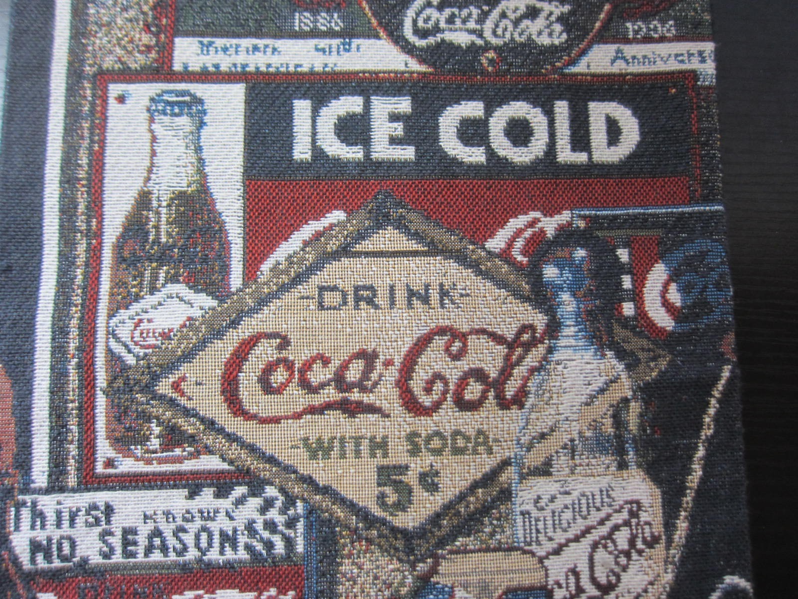 Vintage Coca Cola Wall Hanging Scroll Tapestry Coke Is It 32" x 9"