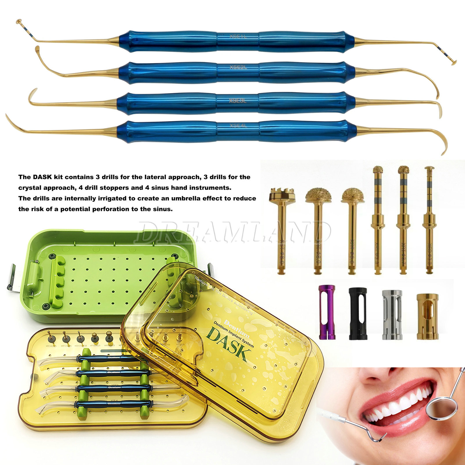 Implant Advanced Sinus Lift Super Line Implantium Surgical Kit Drill DASK