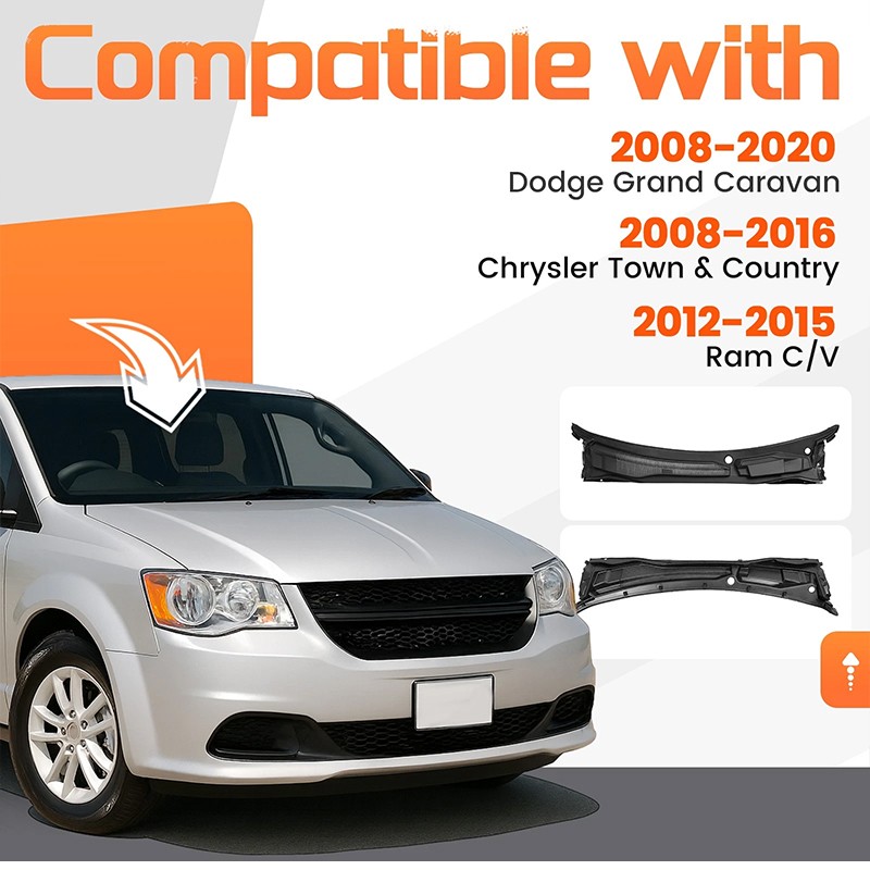 Windshield Wiper Cowl Grille Panel For 2008-2020 Dodge Grand Caravan 5113548AC