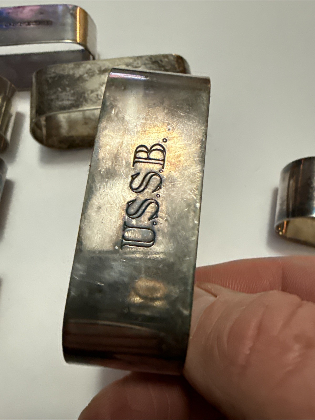 Rare Lot Of 7 INTERNATIONAL SILVER CO. USSB (US SHIPPING BOARD) NAPKIN RINGS