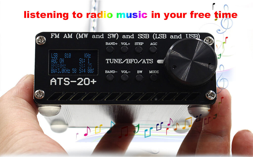 ANYSECU ATS-20+ All Band Radio Receiver FM AM SSB Scanner Support USB Charging