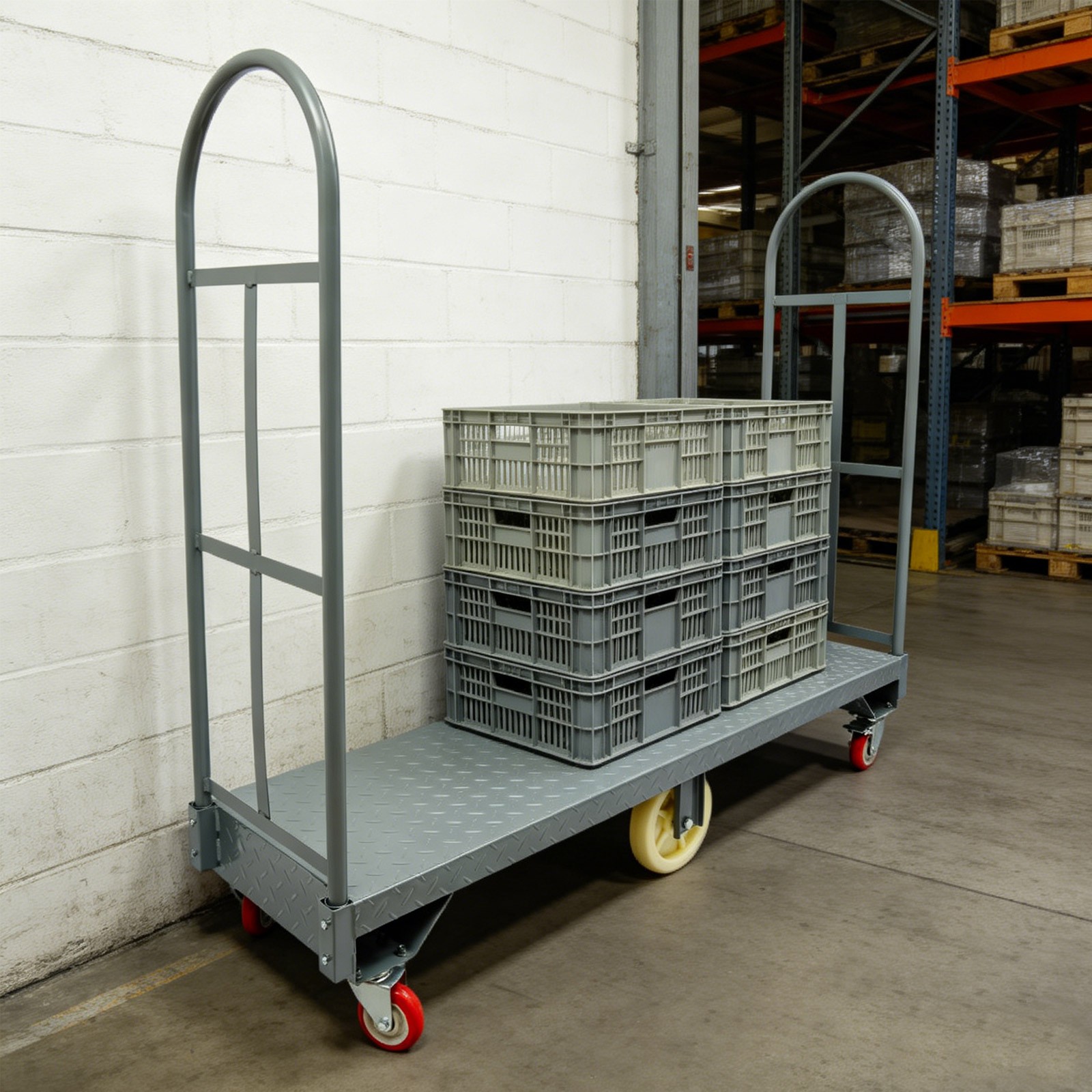 60.5*15.7*52.2in H U-Boat Cart, 2000LBS Capacity U-Boat Platform Truck Dolly