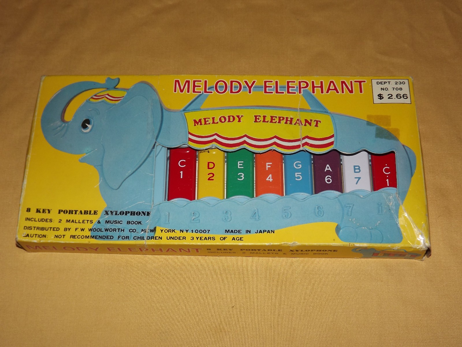 VINTAGE TOY MELODY ELEPHANT MUSIC TOY XYLOPHONE