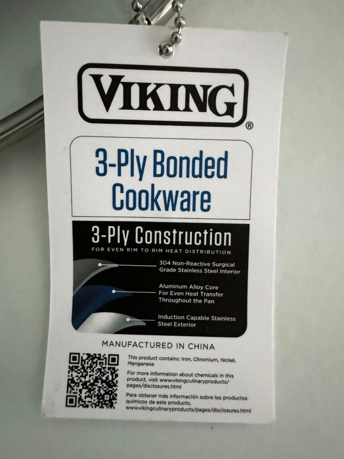 New VIKING 3-PLY STAINLESS STEEL SOUP POT WITH GLASS LID 4QT/3.8L 4 QUARTS