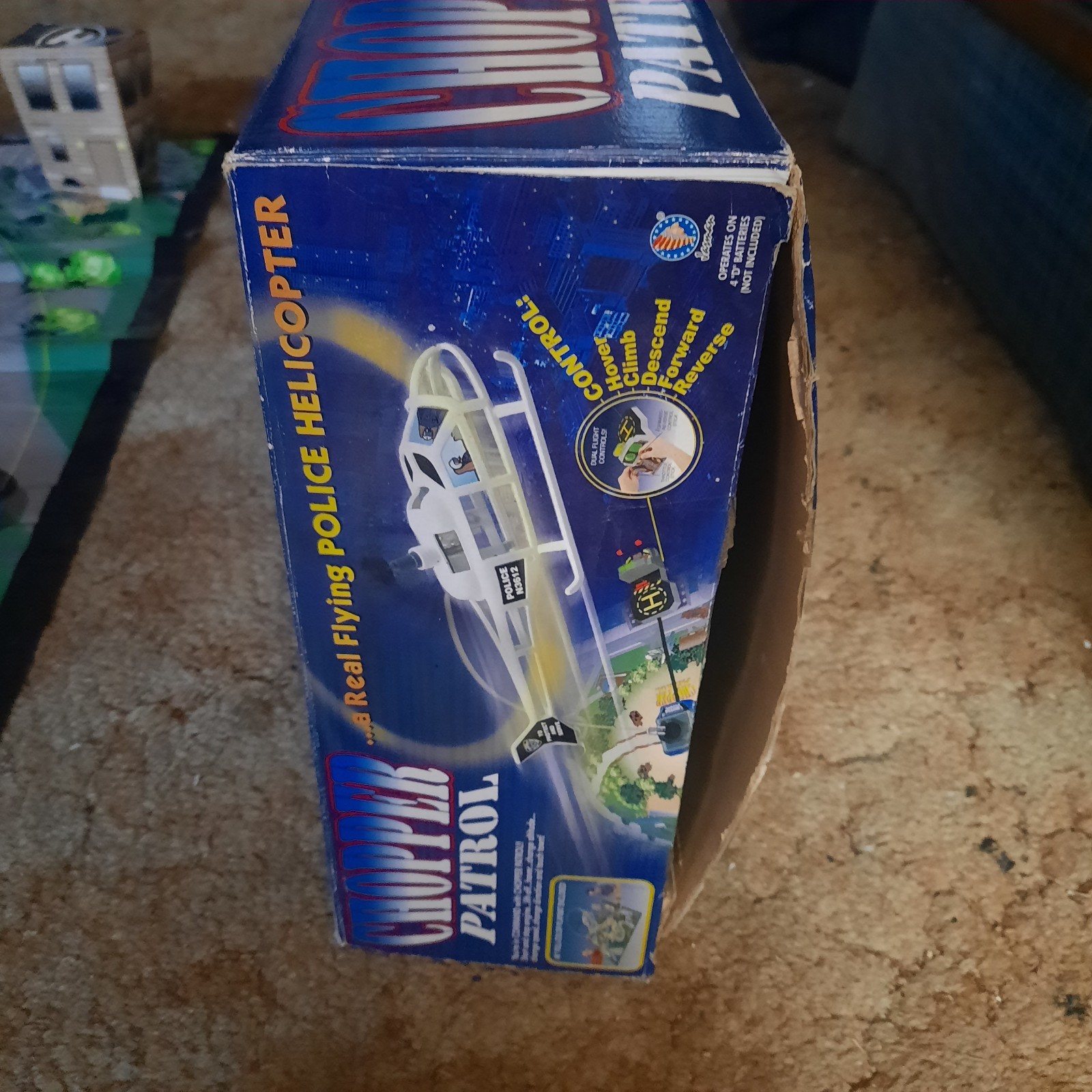 Chopper Patrol Battery Operated Flying Police Helicopter Playset Tested Working!