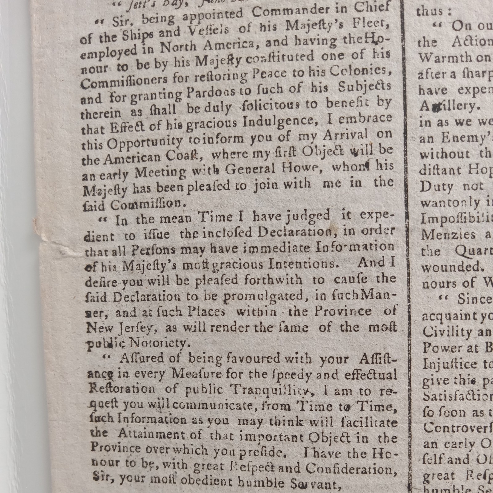 "DECLARATION OF INDEPENDENCE" Front Page Mentions - 1776 British Newspaper