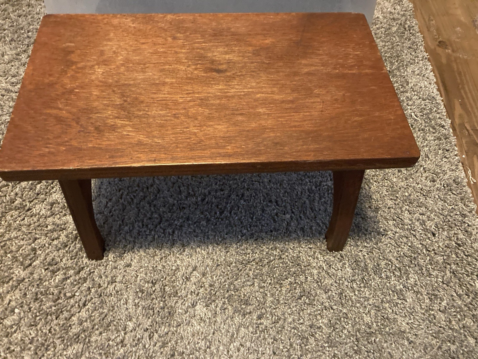 Vintage Handmade Dark Wood Bench Stool Stepstool Footstool Plant Stand 9x10x15