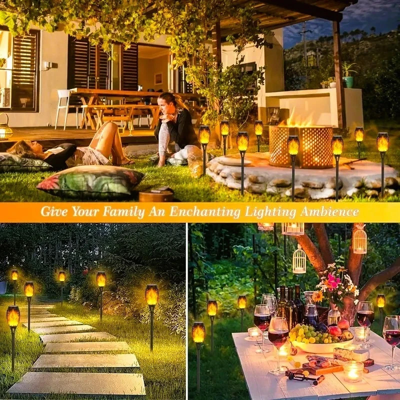 6-12pcs Solar TiKi Torch Lights with Flickering Flames - Waterproof by AvalonUP