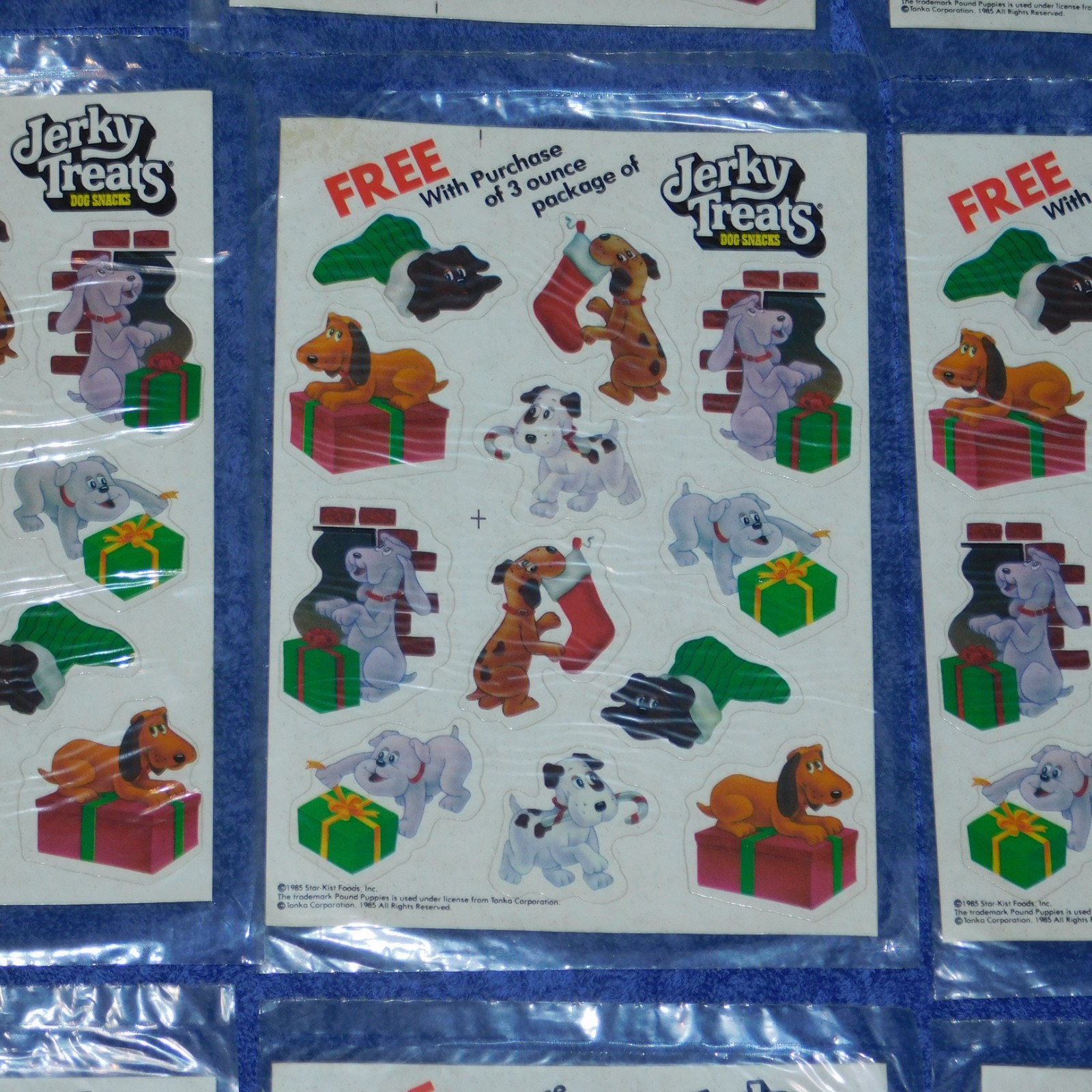 LOT OF 10 Vintage 1985 Jerky Treats Dog Snacks Pound Puppies 12 Stickers Sets