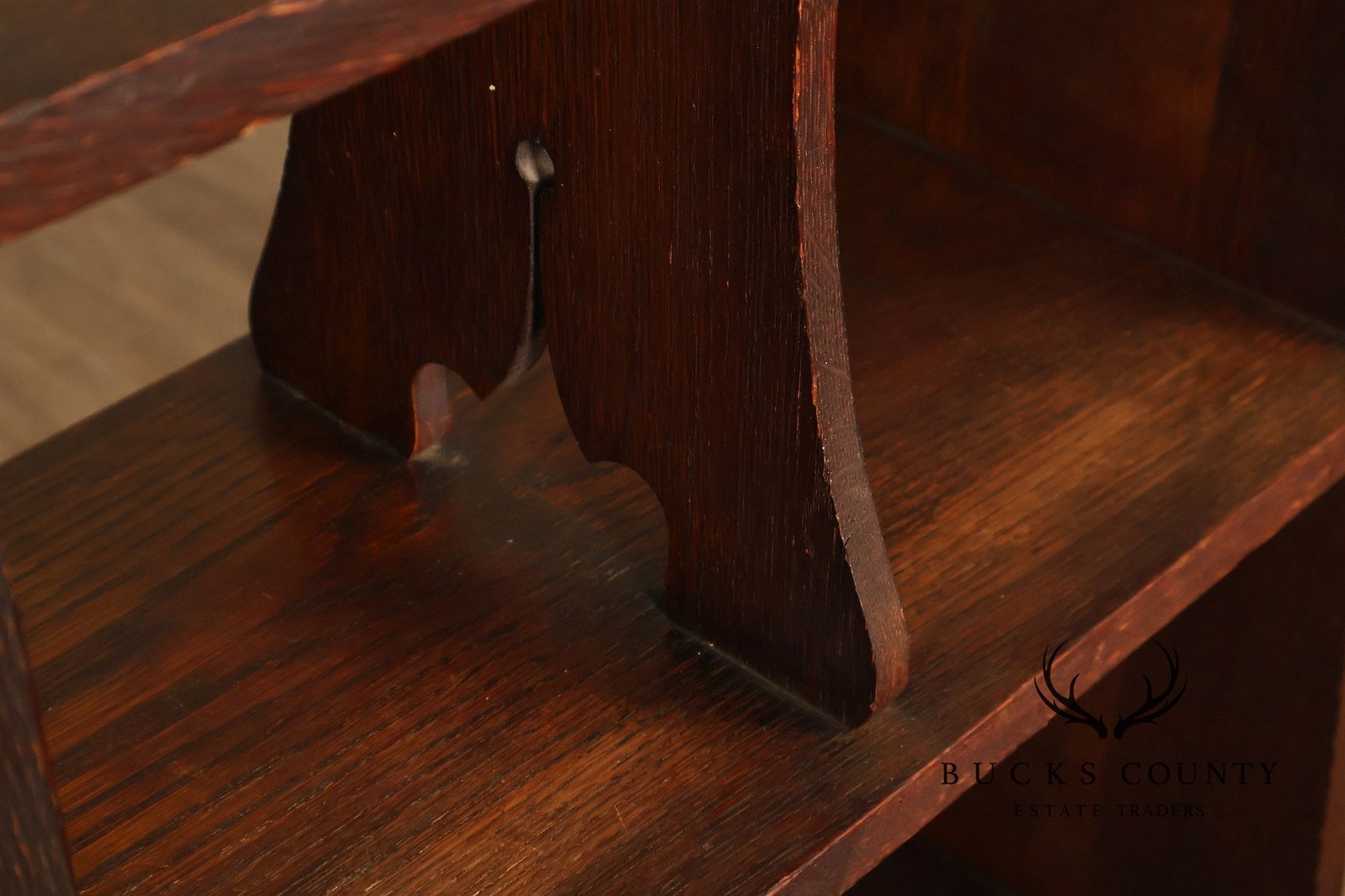 Antique Grand Rapids Arts And Crafts Mission Oak Magazine Stand