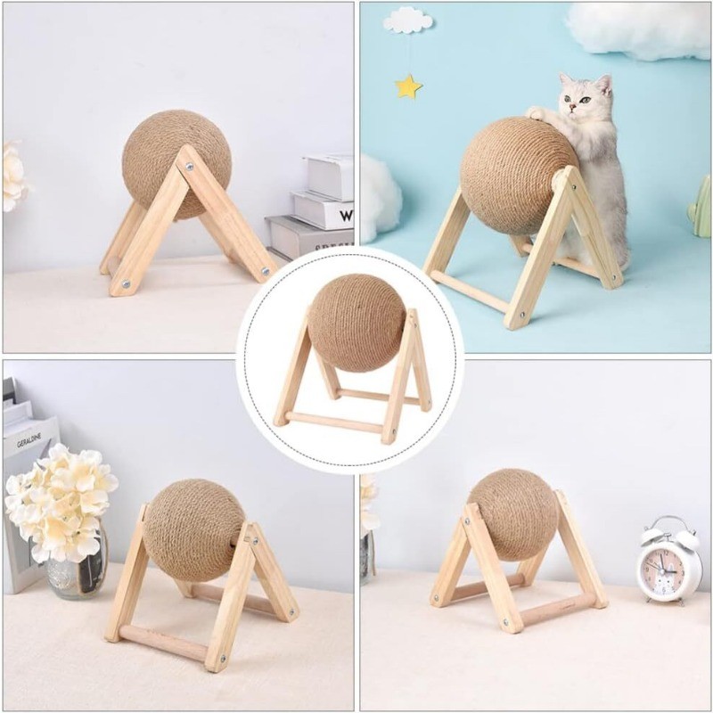 Cat Scratching Ball Kitten Sisal Rope Grinding Paws Claw Interactive Pet Toy