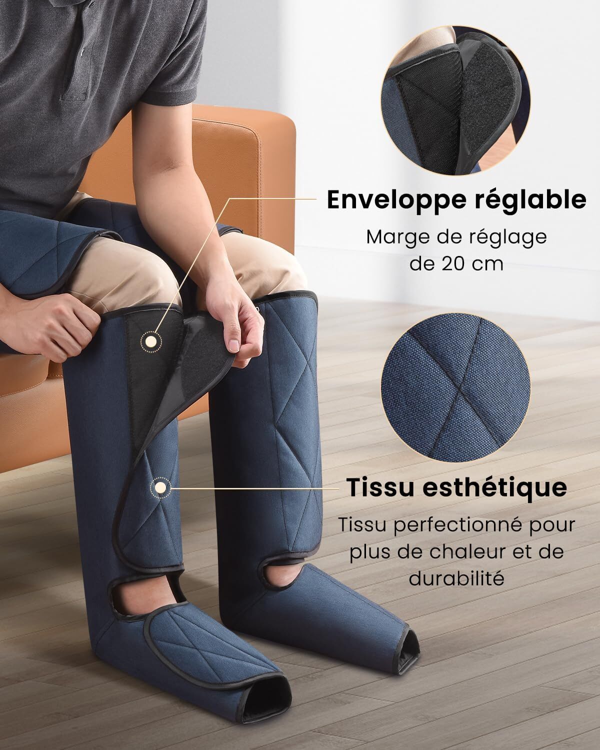 RENPHO Leg Massager with Heat – Compression Boots for Pain Relief & Recovery