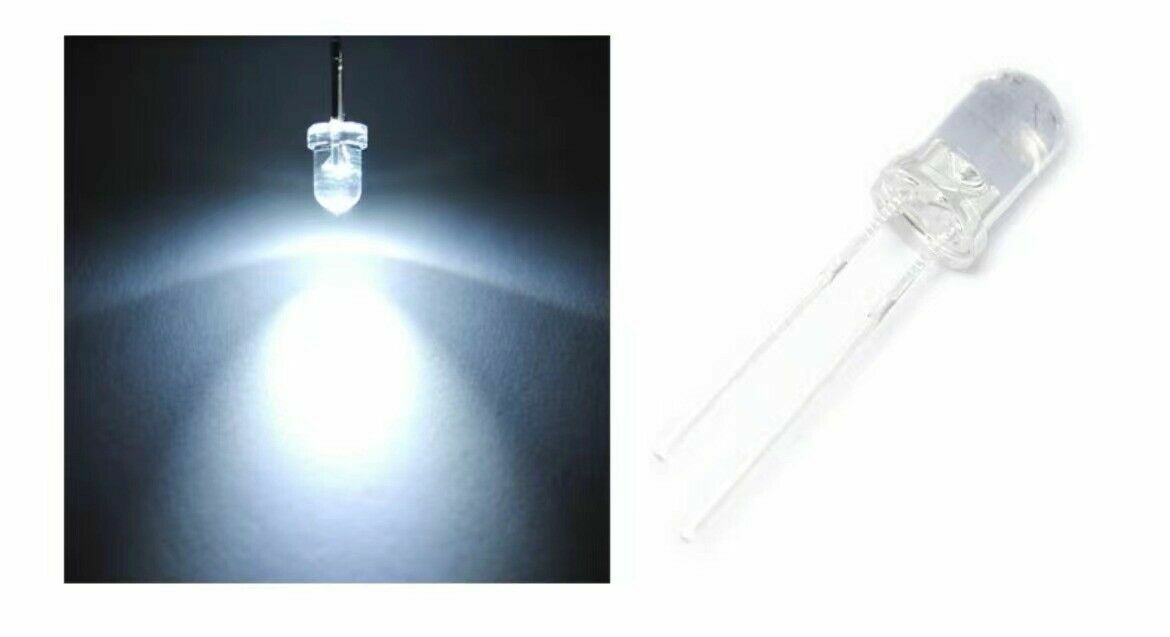 100pc 3mm 5mm LED Clear Len Light Blue Red Green White Yellow Purple Light DIY