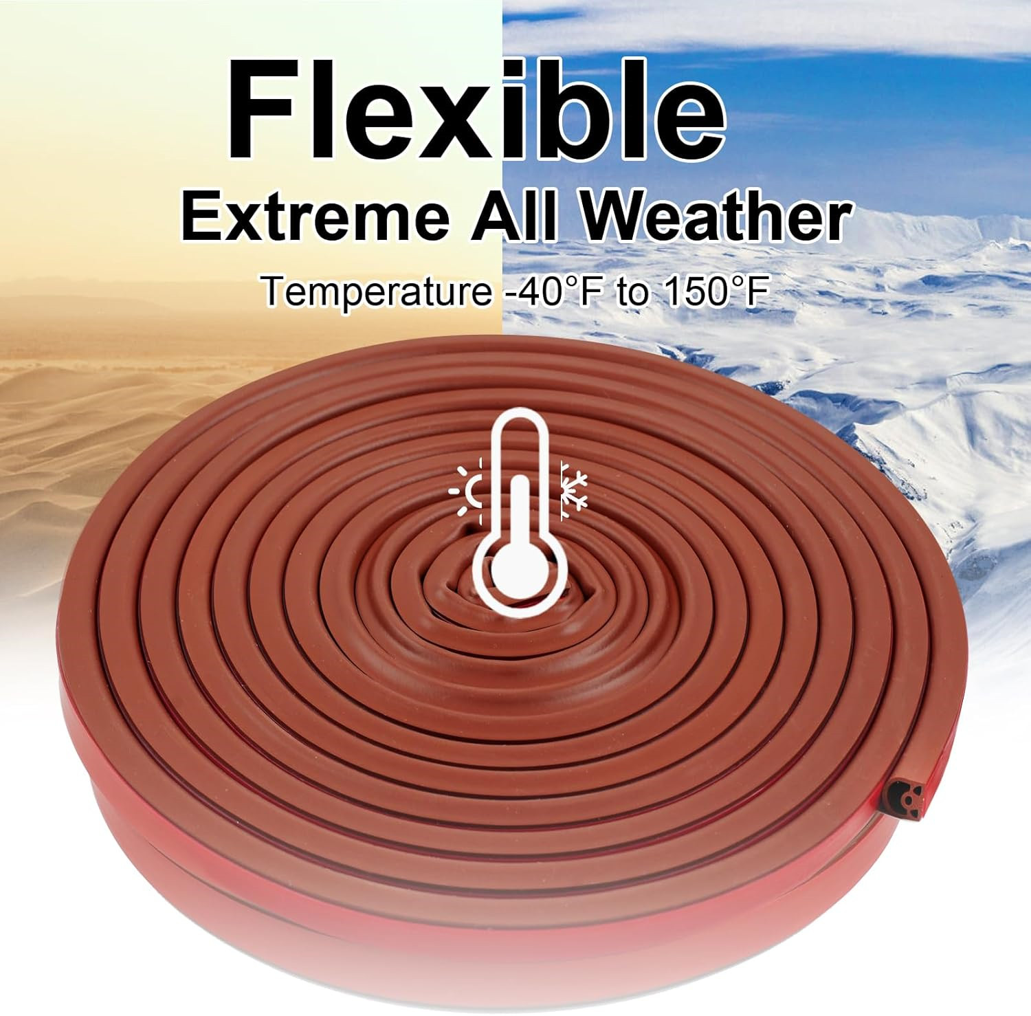 Silicone Weather Stripping Door Seal Strip Large Gaps 9/16"Wx15/32"x19.7' ft. L