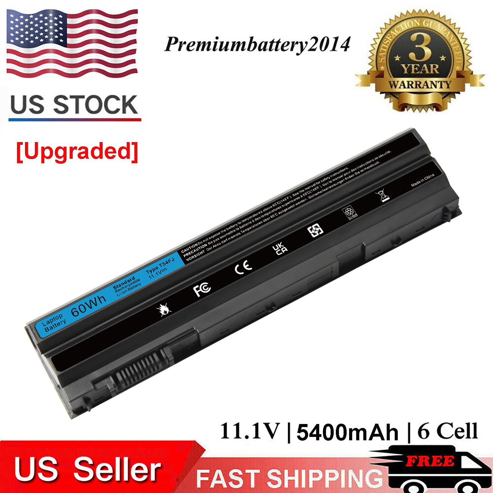 Lot Battery for Dell Latitude E6420 E6520 E5520 E5420 E6430 ATG E6530 T54FJ
