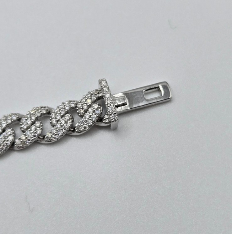 Genuine MOISSANITE Miami Cuban Chain Necklaces 6mm, 925 Sterling Silver, Icey