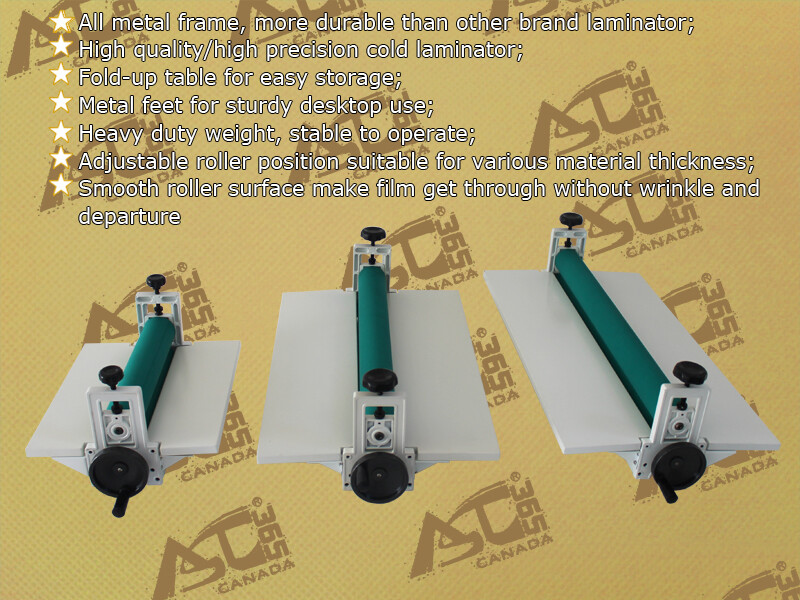 14" Manual All Metal Frame Cold Roll Laminator Mount Laminating Machine