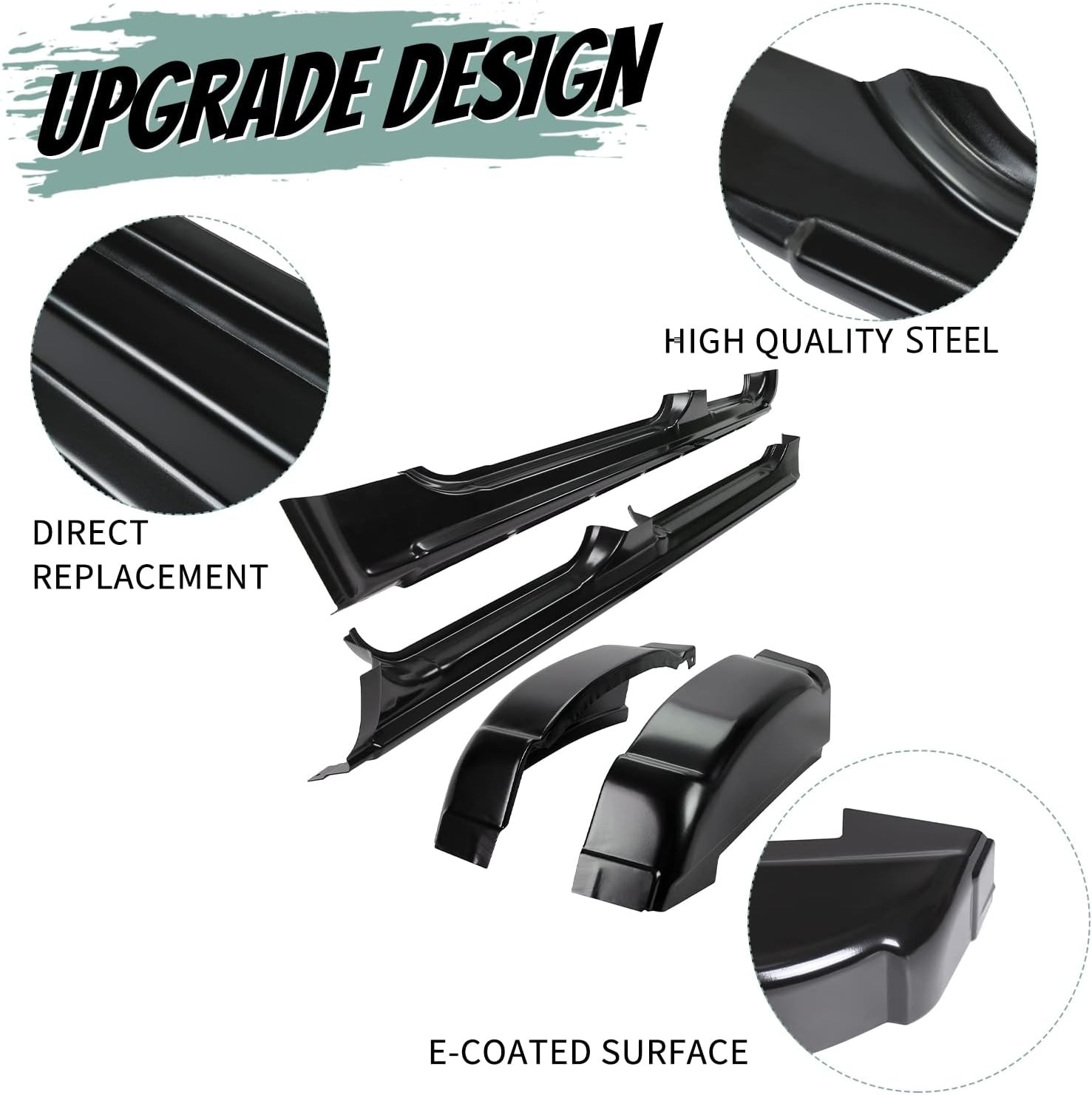 Outer Rocker Panels & Cab Corners Compatible with 1999-2007 Chevy GMC Silverado
