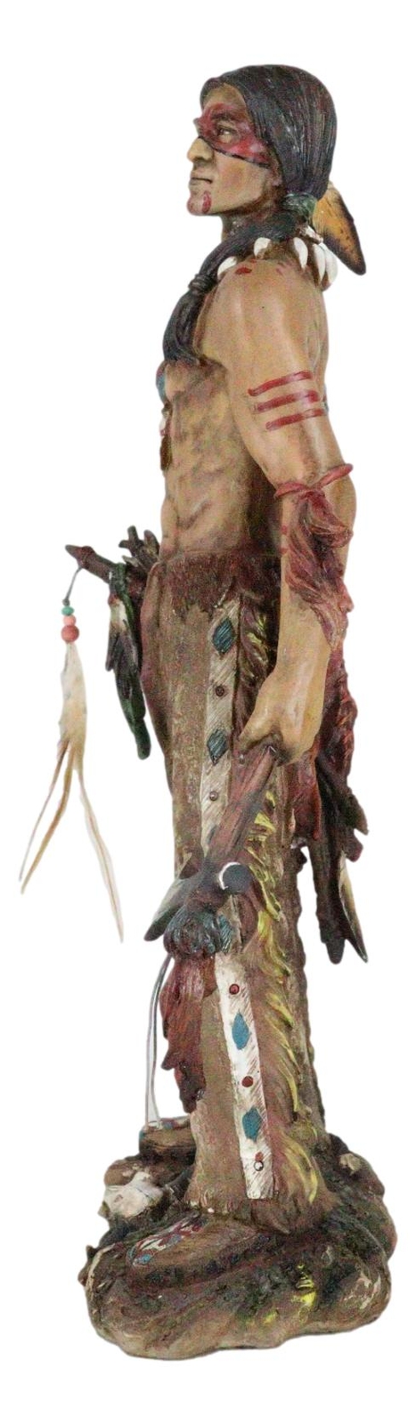 Native American Indian Eagle Warrior Tribal Hero With Axe And Shield Figurine