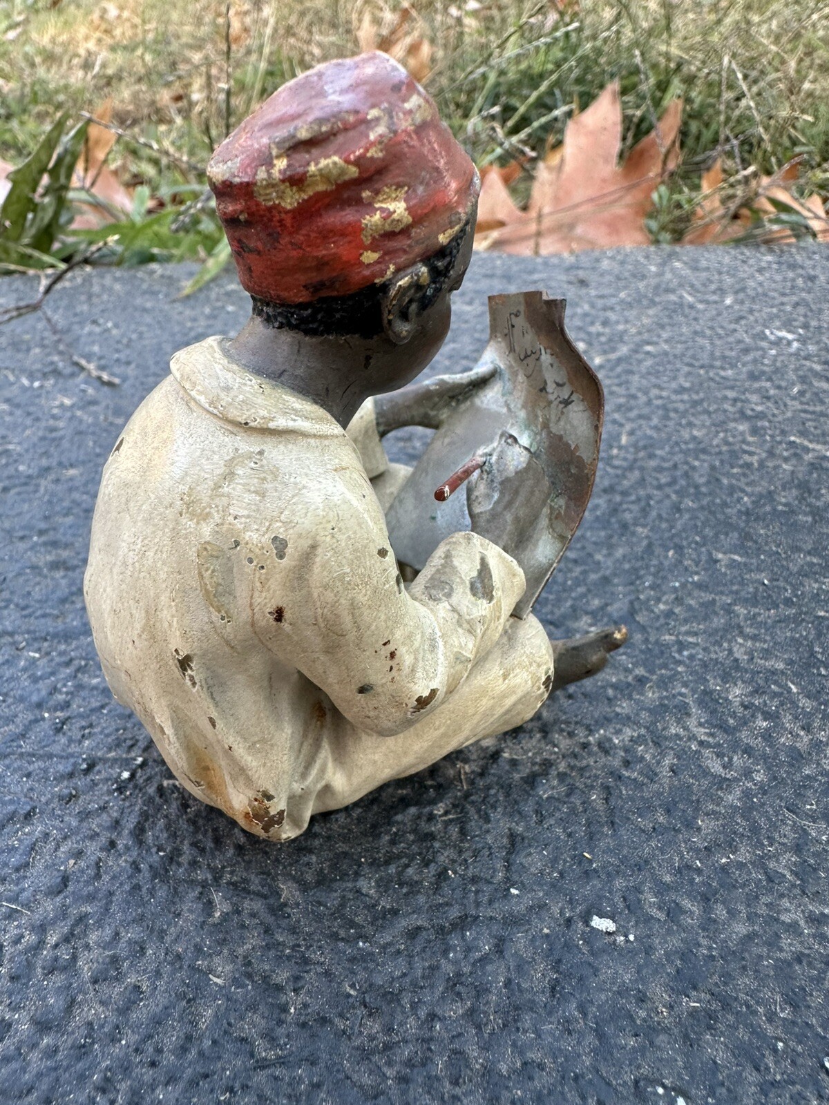 Wonderful Antique Bronze Boy Writing the Arabic