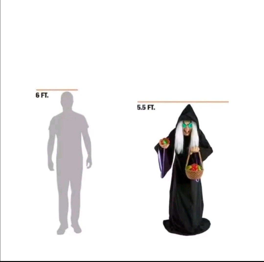 Disney 5.5 FT Animated Evil Queen Prop w/ Glowing Eyes & Apple