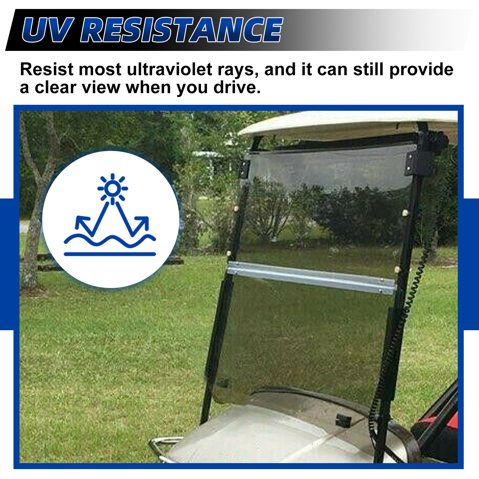 Golf Cart Folding Tinted Windshield For 1994-2014 EZGO TXT & Medalist