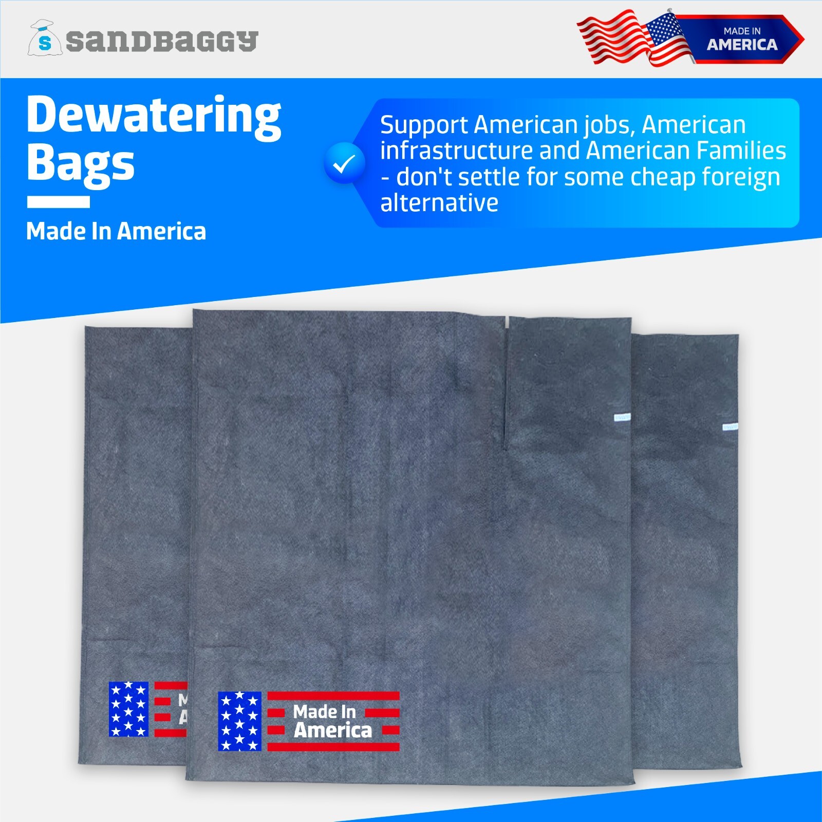 Dewatering Bags - Made in America - Filters Sediment, Oil, Sludge & Pollution